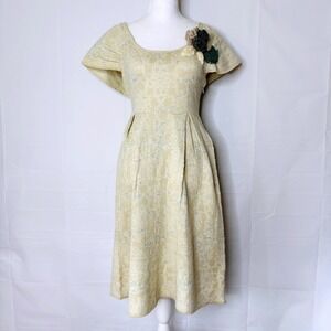 Moth Anthropologie Knit Sweater Dress Crochet Floral Corsage Cottagecore Boho